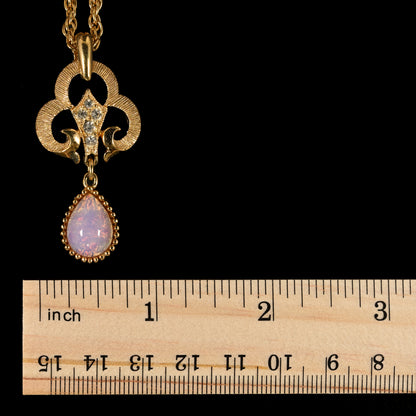 Vintage Crown Trifari Opalescent Cabochon Rhinestone  — 6-Piece Matching Set:  2-Brooch, 2-Earrings, Bracelet & Necklace