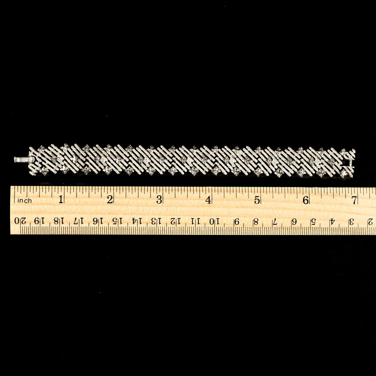 Vintage Crown Trifari Silver-Tone Textured Geometric — Matching Set: Clip-On Earrings, Bracelet & Necklace