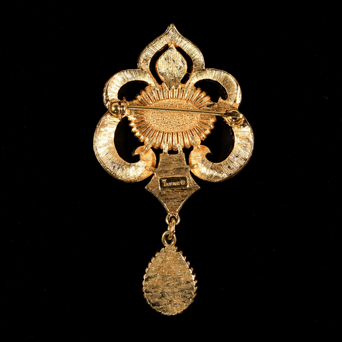 Vintage Crown Trifari Opalescent Cabochon Rhinestone  — 6-Piece Matching Set:  2-Brooch, 2-Earrings, Bracelet & Necklace