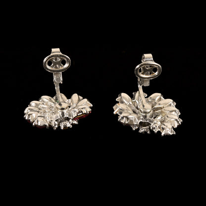 Vintage Crown Trifari Pink Rhinestone Wreath — Matching Set: Brooch & Clip-On Earrings