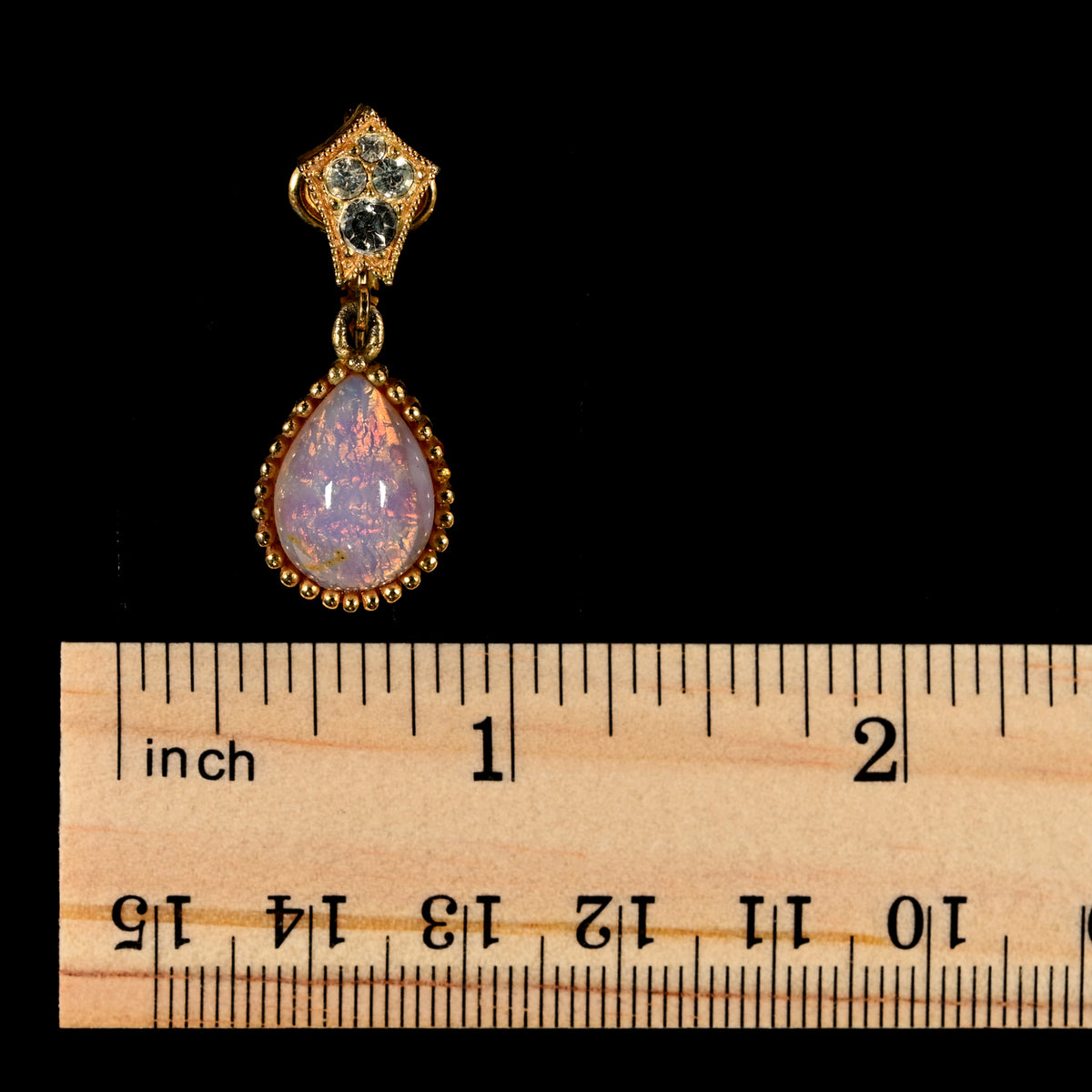 Vintage Crown Trifari Opalescent Cabochon Rhinestone  — 6-Piece Matching Set:  2-Brooch, 2-Earrings, Bracelet & Necklace