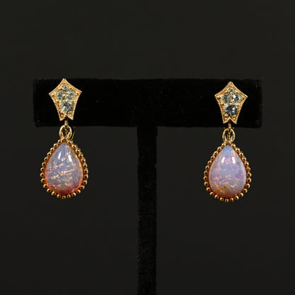 Vintage Crown Trifari Opalescent Cabochon Rhinestone  — 6-Piece Matching Set:  2-Brooch, 2-Earrings, Bracelet & Necklace