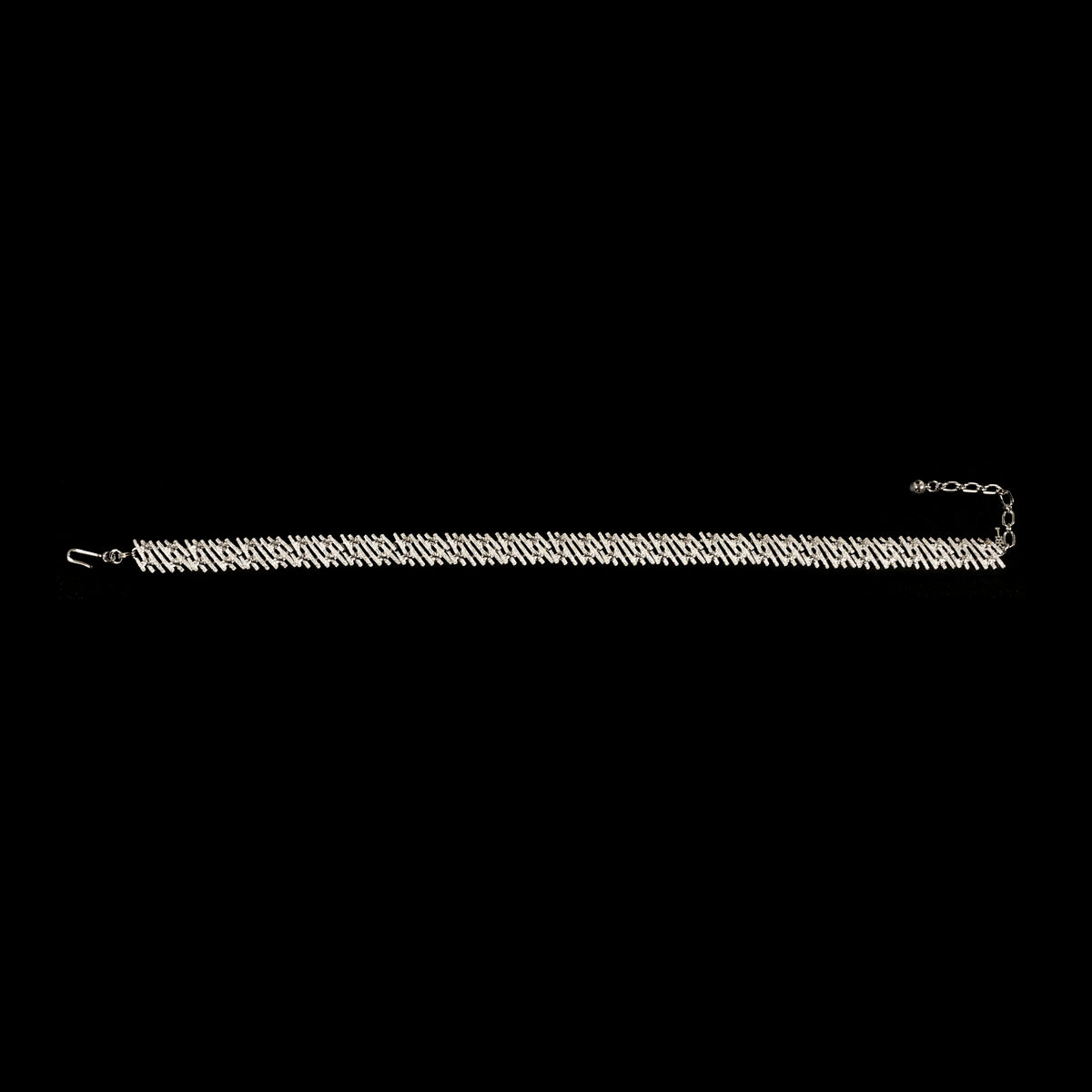 Vintage Crown Trifari Silver-Tone Textured Geometric — Matching Set: Clip-On Earrings, Bracelet & Necklace