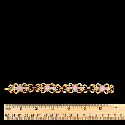Vintage Crown Trifari Opalescent Cabochon Rhinestone  — 6-Piece Matching Set:  2-Brooch, 2-Earrings, Bracelet & Necklace
