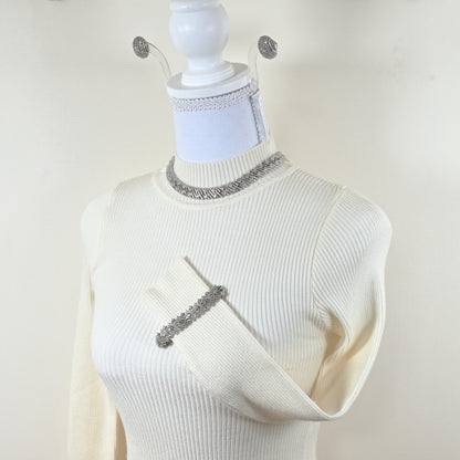 Vintage Crown Trifari Silver-Tone Textured Geometric — Matching Set: Clip-On Earrings, Bracelet & Necklace